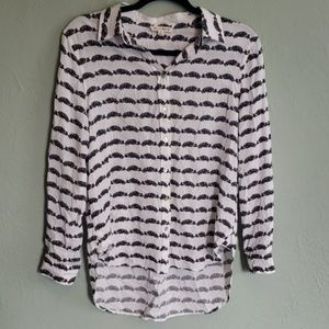 Jane and Delancey Cat Button Up Shirt Size S Small